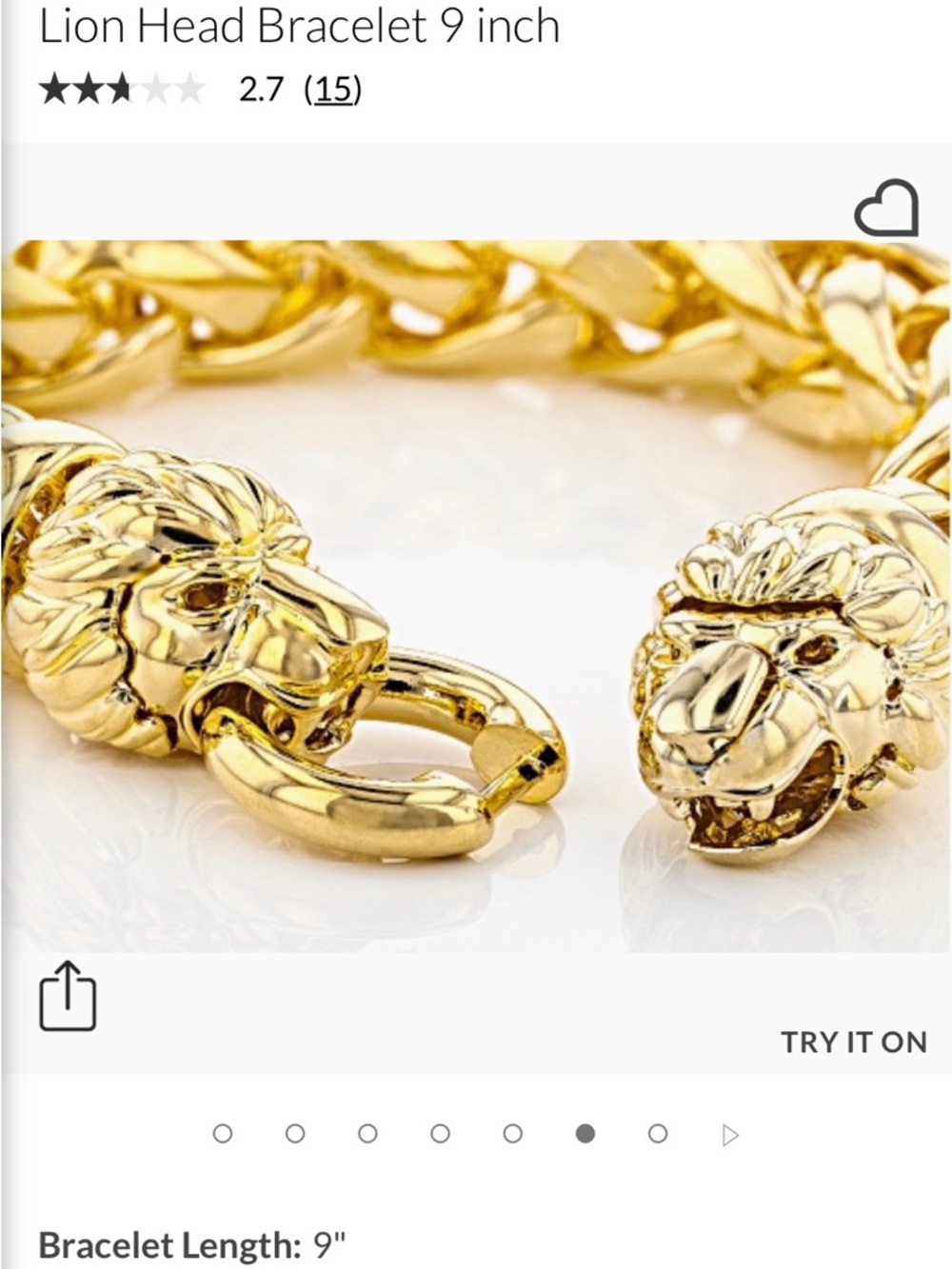 Massimo Dutti Gold Lion Head Bracelet